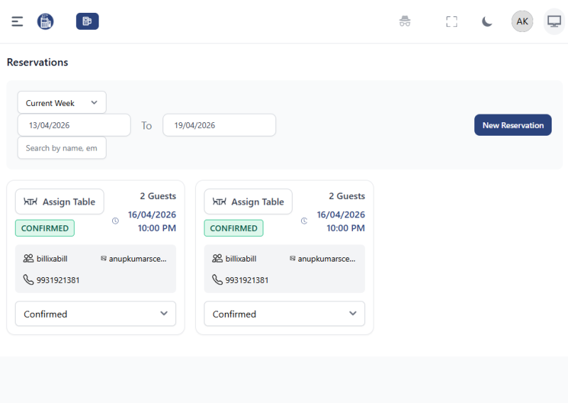 Optimize Table Reservations
